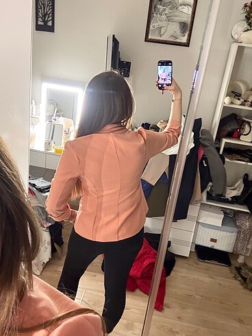l Beden Somon renkli blazer ceket