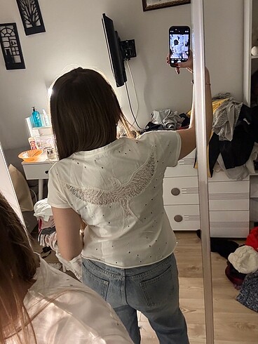 Mavi Jeans Mavi delik ve kanat detaylı tshirt