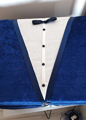 Lacivert Baskılı Tuxedo Düğünlük - Görsel 2