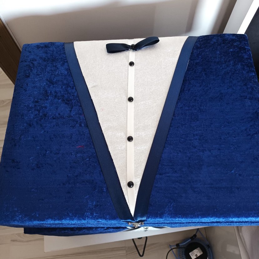 Lacivert Baskılı Tuxedo Düğünlük - Görsel 2