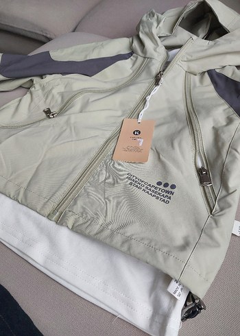 Erkek Çocuk Gri Fermuarlı Street Wear Mont - Görsel 3