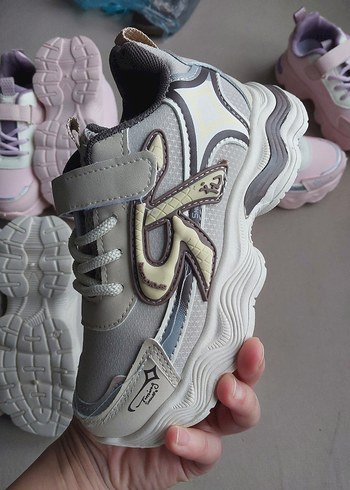 Kız Çocuk Bağcıklı ve Cırtlı Spor Ayakkabı - Görsel 6