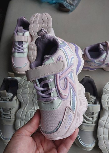 Kız Çocuk Bağcıklı ve Cırtlı Spor Ayakkabı - Görsel 7