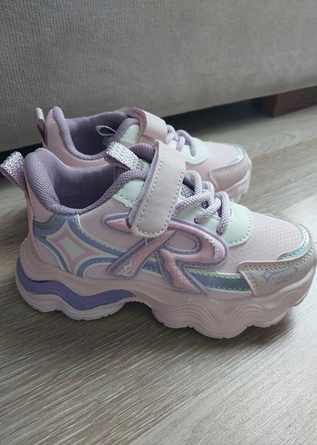 Kız Çocuk Bağcıklı ve Cırtlı Spor Ayakkabı - Görsel 5