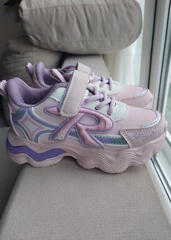 Kız Çocuk Bağcıklı ve Cırtlı Spor Ayakkabı - Görsel 3