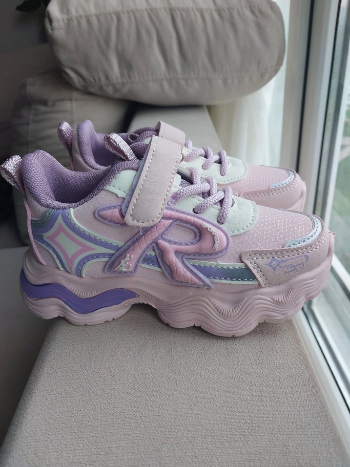 Kız Çocuk Bağcıklı ve Cırtlı Spor Ayakkabı - Görsel 3