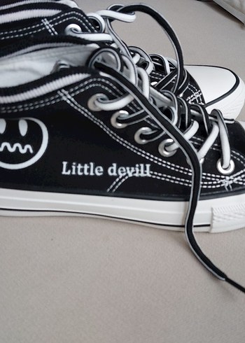 Siyah Baskılı Stiletto Topuklu Kadın Spor Ayakkabı - Görsel 3