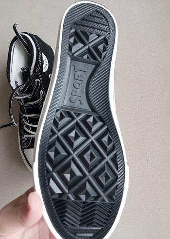 Siyah Baskılı Stiletto Topuklu Kadın Spor Ayakkabı - Görsel 2