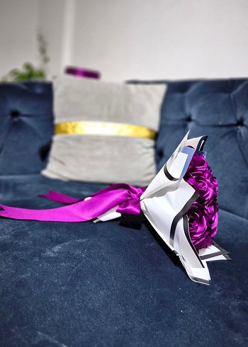 11 li mürdüm gül buketi - Görsel 2