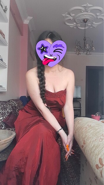 Bordo abiye elbise - Görsel 3