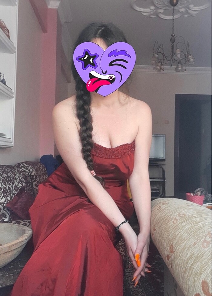 Bordo abiye elbise - Görsel 3