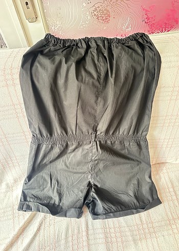 Siyah Straplez Kısa Tulum - Görsel 3