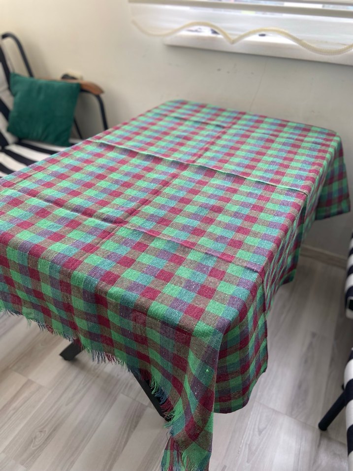 Çok Renkli Kareli Masa Örtüsü veya sofra bezi - Görsel 4
