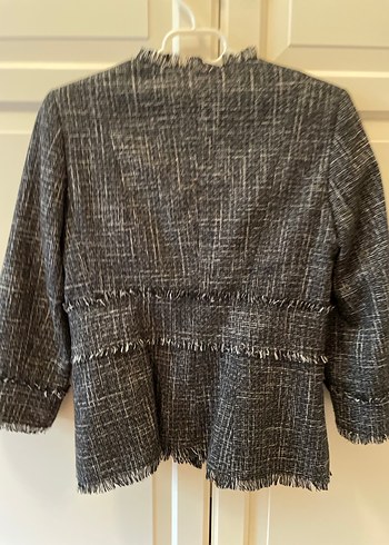 Düğmeli Gri Midi Kadın Ceket - Görsel 2