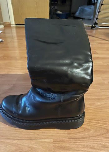 Kadın Hakkiki Deri Siyah Bot - Görsel 3