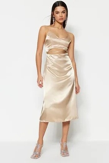 Saten elbise - Görsel 7