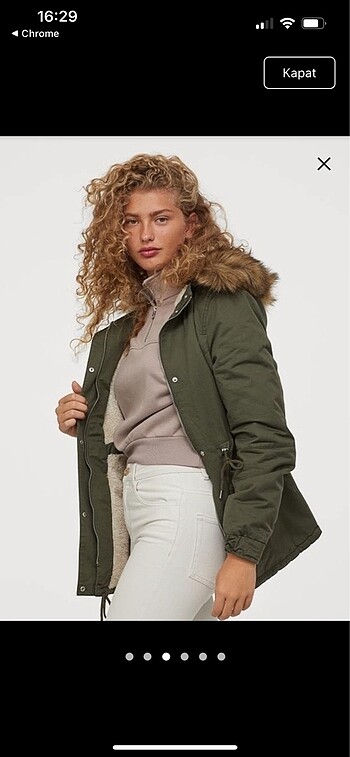 H&M yeşil parka