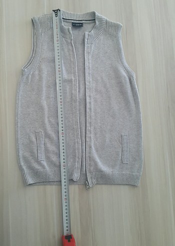 LC Waikiki Gri Erkek Çocuk Triko Fermuarlı Yelek