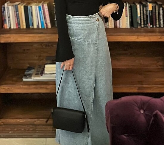 Kot denim etek
