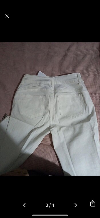 29 Beden lui jo beyaz denim pantolon