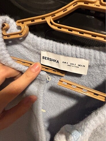 s Beden Mavi hırka crop