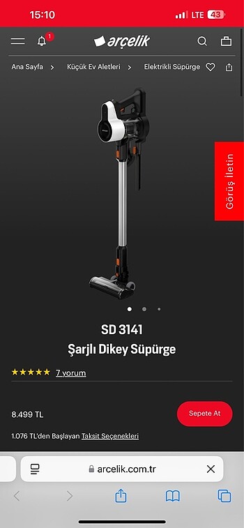 Şarjlı dik süpürge