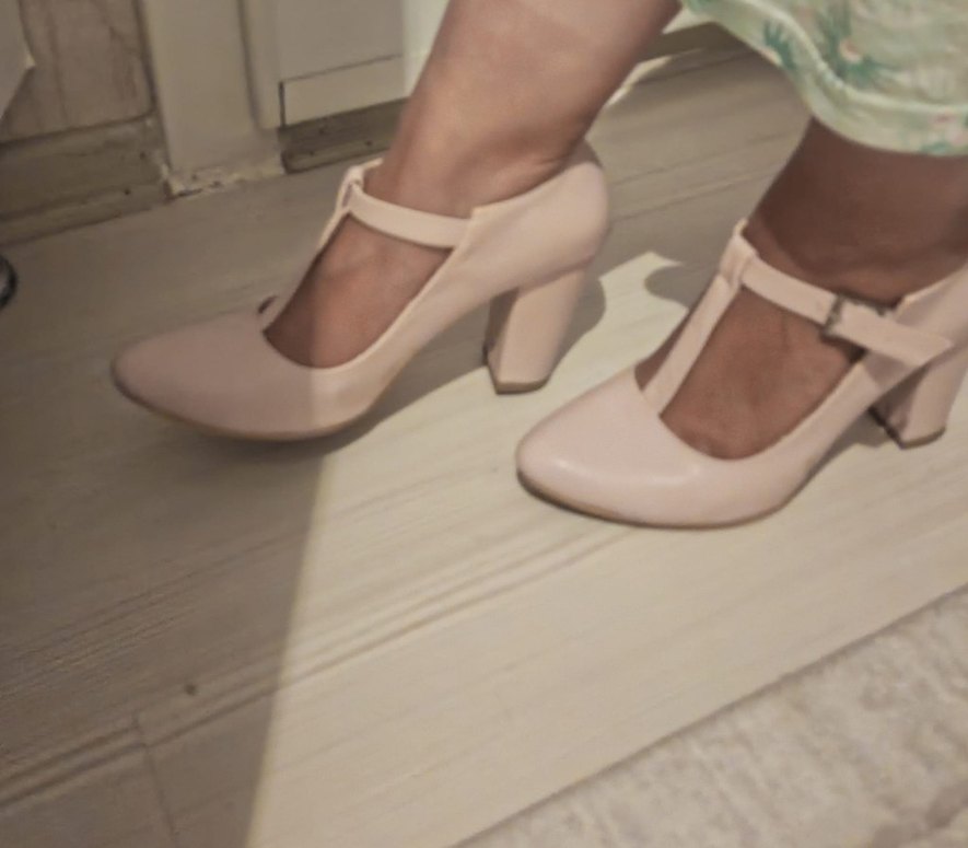 Bej Stiletto Topuklu Kadın Platform Ayakkabı - Görsel 2