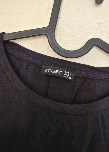 Siyah Baskılı Oversize Kadın Tişört - Görsel 2