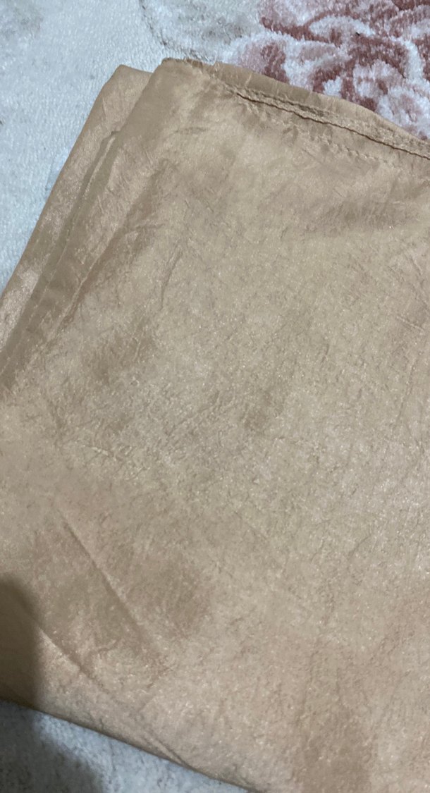 Bej Parlak Düz eşarp - Görsel 3