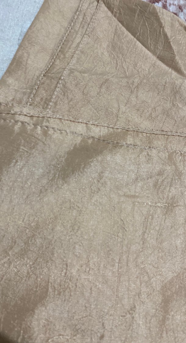 Bej Parlak Düz eşarp - Görsel 2