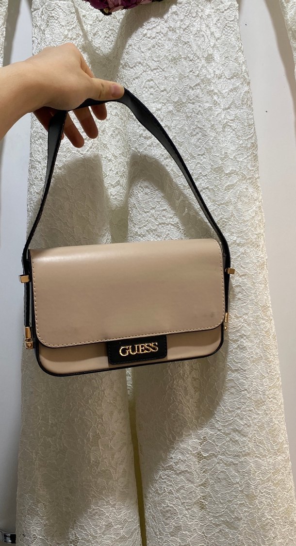 Guess Bej Deri Kadın Çanta - Görsel 3