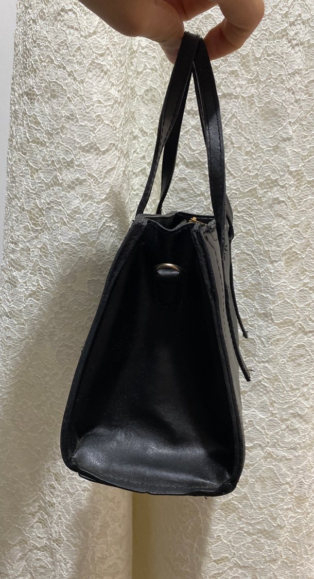 Siyah Deri Minimalist Kadın Çanta - Görsel 4