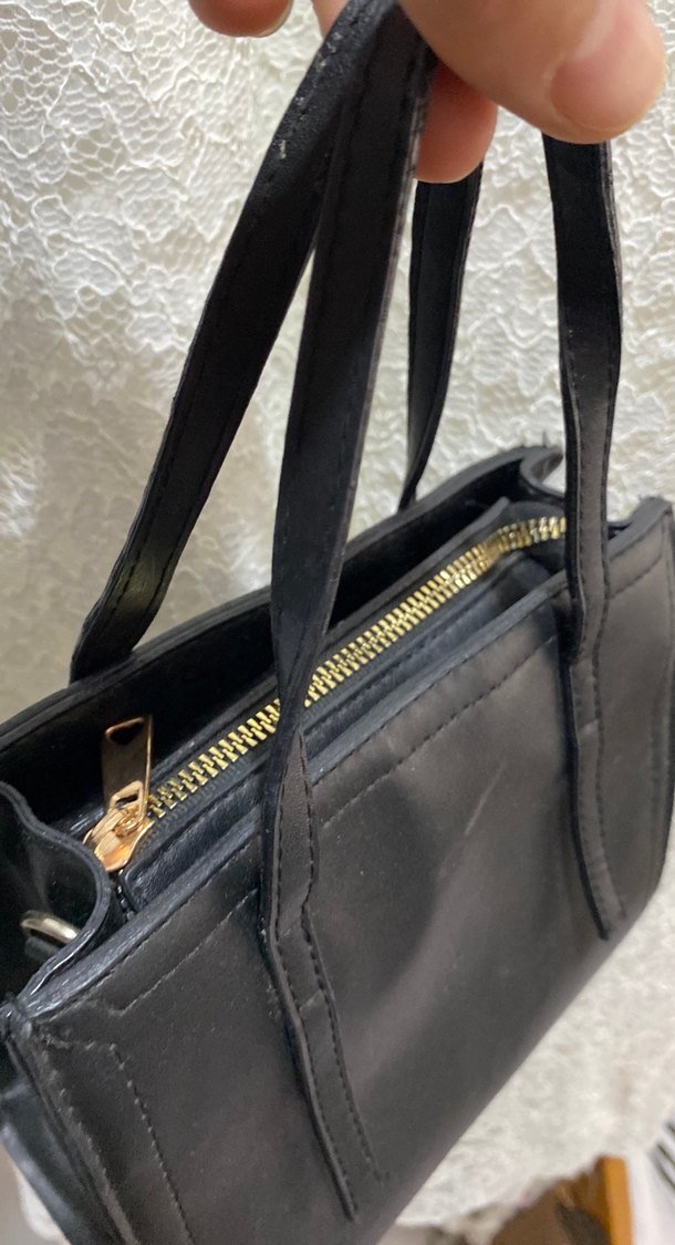 Siyah Deri Minimalist Kadın Çanta - Görsel 5