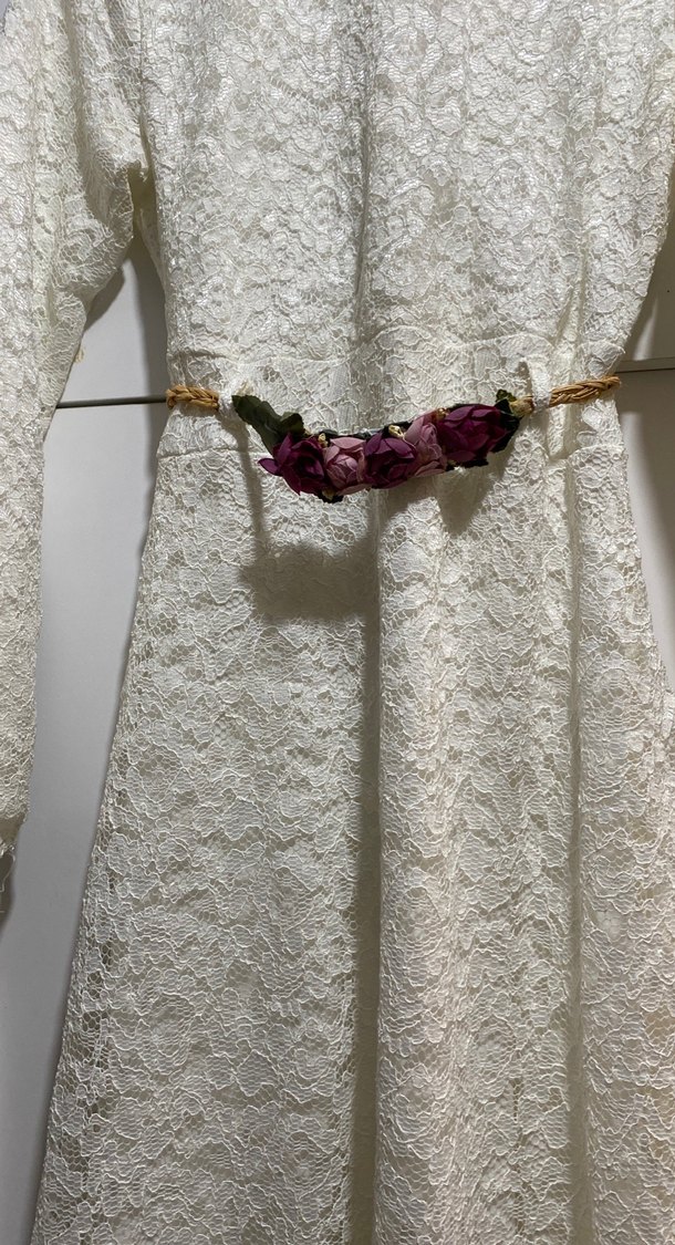 Dantel Detaylı Beyaz Uzun Bohem Gelinlik - Görsel 5