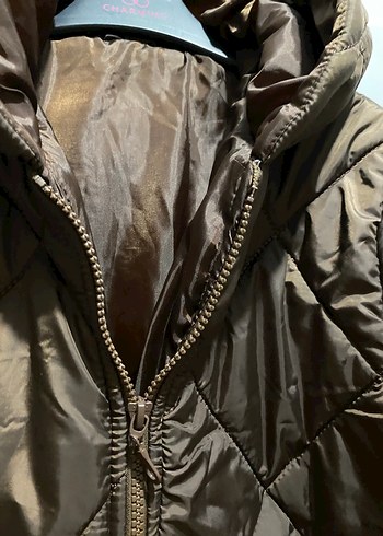 Kahverengi Uzun Kadın Mont - Görsel 5