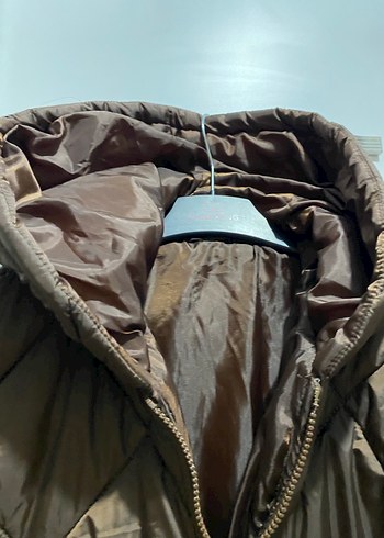 Kahverengi Uzun Kadın Mont - Görsel 6