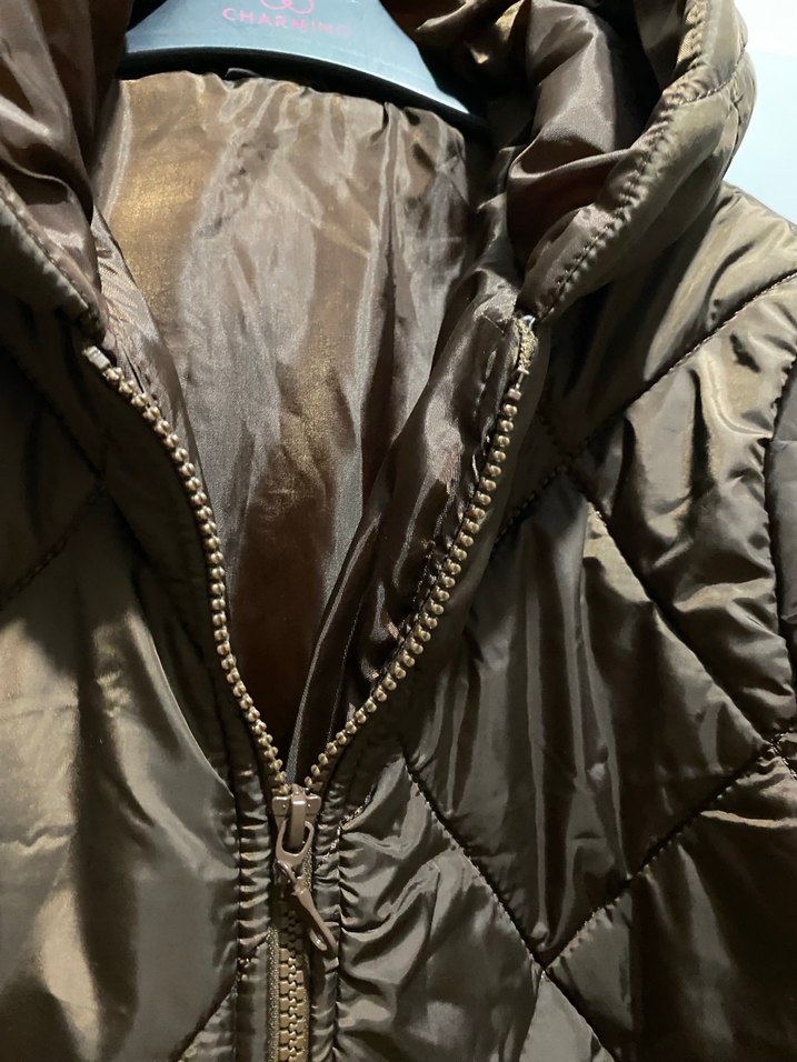 Kahverengi Uzun Kadın Mont - Görsel 5