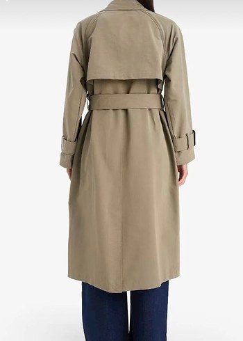 Bej Uzun Kemerli Kadın Trençkot - Görsel 3