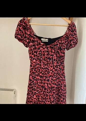 Pembe Mini Desenli Elbise