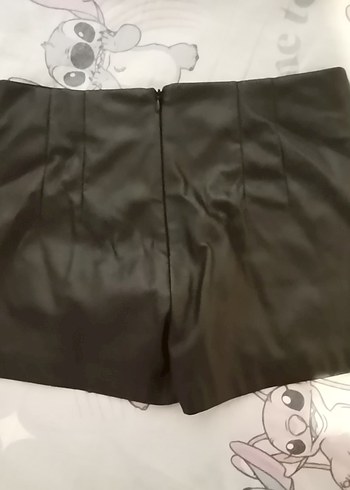 Bershka Suni Deri Şort Etek - Görsel 5