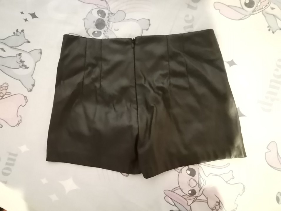 Bershka Suni Deri Şort Etek - Görsel 5