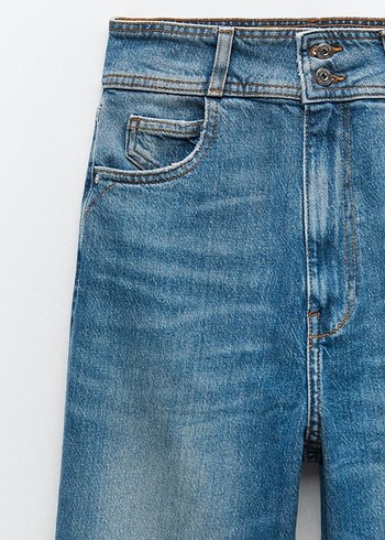 Zara Marka Yüksek Bel Wide Leg Jean - Görsel 4