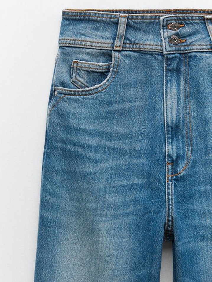 Zara Marka Yüksek Bel Wide Leg Jean - Görsel 4