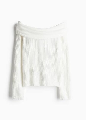 H&M Omuzları Açık Kazak - Görsel 2