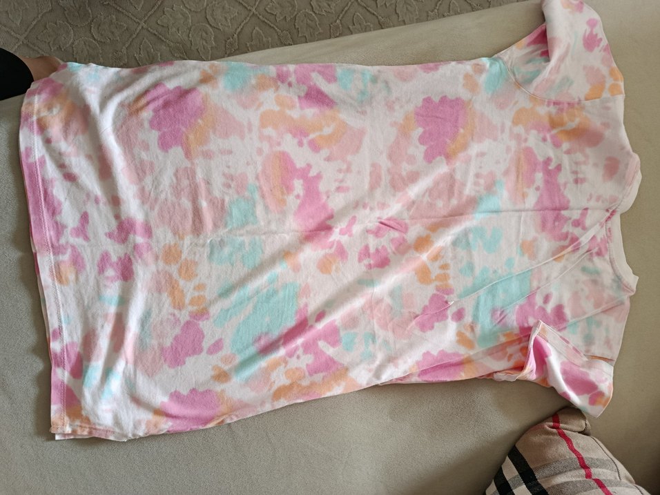 Kız Çocuk Pembe Tie-Dye V Yaka Elbise - Görsel 4