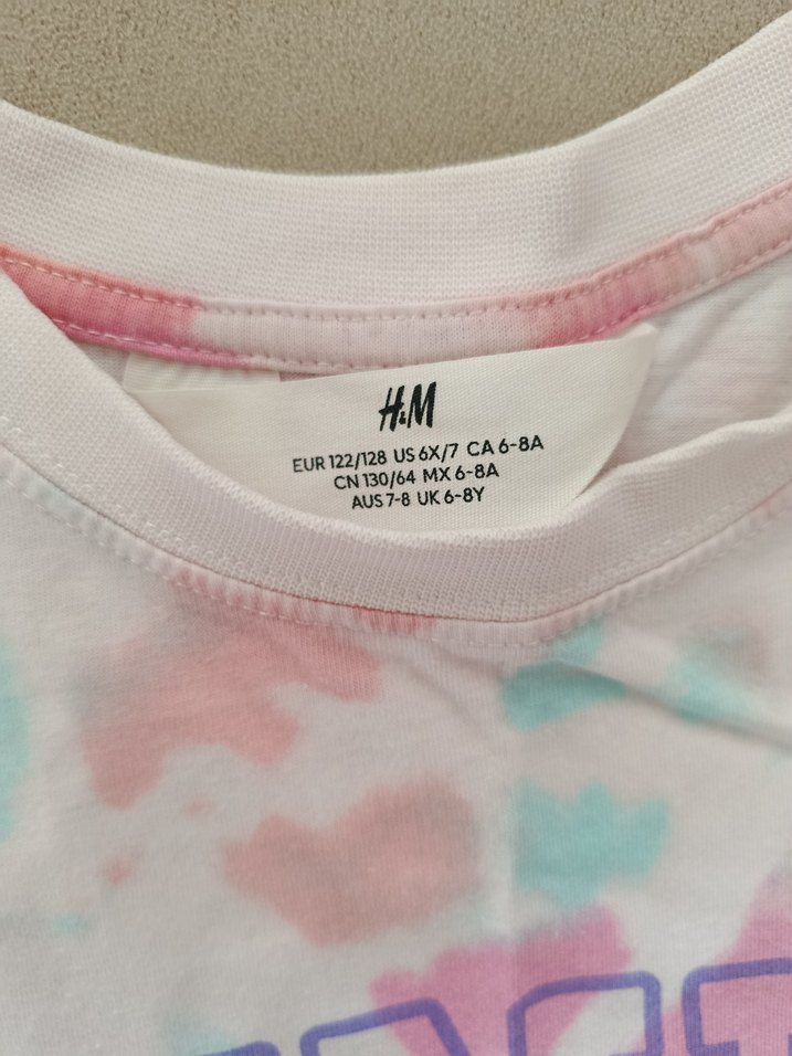 Kız Çocuk Pembe Tie-Dye V Yaka Elbise - Görsel 2