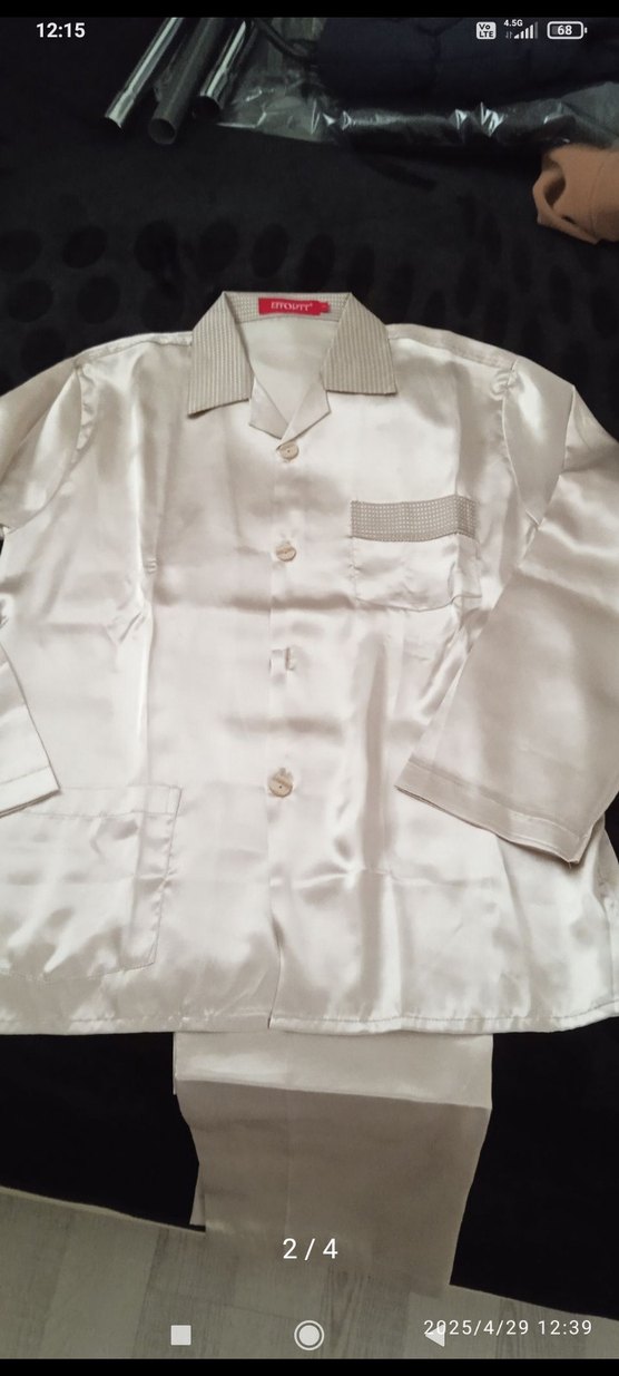 saten uzun kollu erkek pilama takımı - Görsel 2