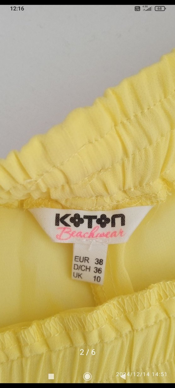 Sarı Midi Kadın Kumaş Pantolon - Görsel 3