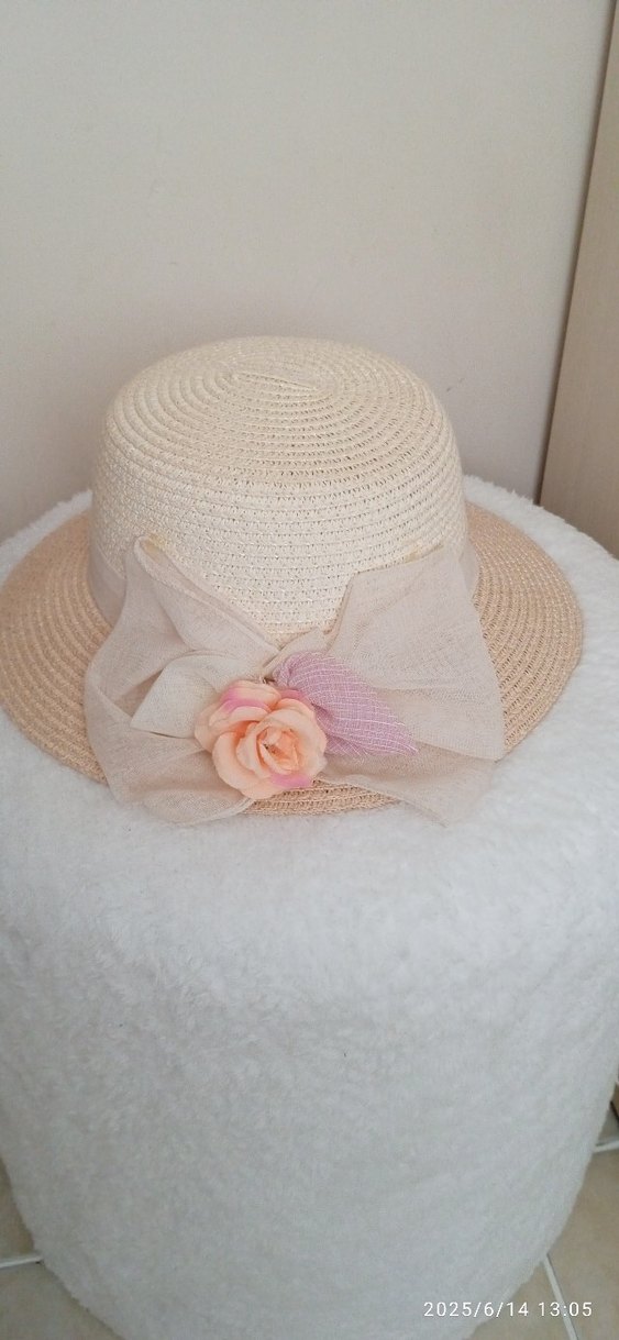 Bej Fırfırlı Bohem çocuk Şapka - Görsel 2