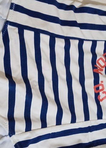 Kız Çocuk Mavi Çizgili Mayo - Görsel 4